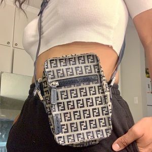 Fendi Black and Cream Crossbody Bag